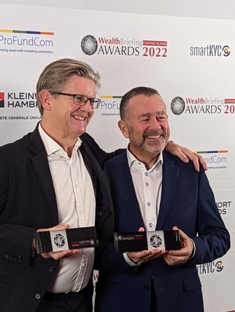 TrustQuay's Keith Hale and Peter Le Brocq  were there to accept our awards
